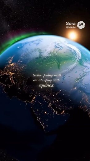 Reeling earth/on its spring axis/equinox