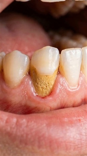 This is dental calculus (tartar) removal. Routine professional cleanings prevent gum disease. 🦷