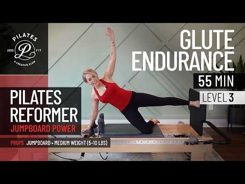 Pilates Reformer 55 Minute Workout Jumpboard and Weights | Lower Body Burn