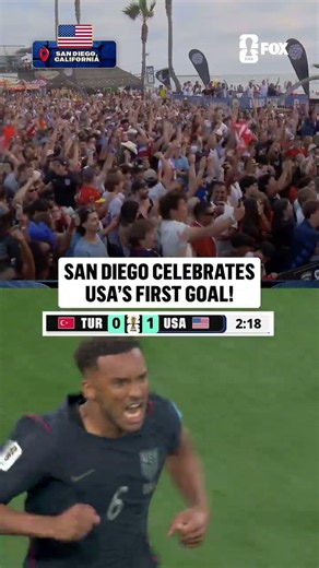 USA fans in San Diego ERUPTED after the team's opening goal 🇺🇸