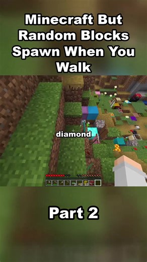 Minecraft but random blocks spawn when you walk | Part 2 #fyp #foryou #viral #minecraftmemes #Minecraft