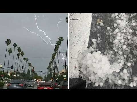 Thunderstorm brings heavy rain, lightning, hail to parts of Southern California