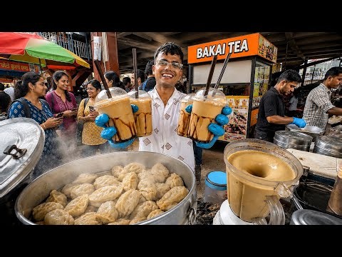 Inside a Crazy Cold Coffee & Momos Street Stall | Nonstop Indian Street Food