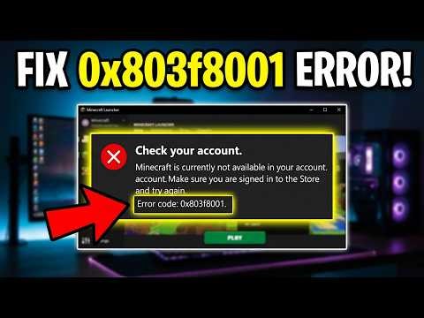 How to Fix Minecraft Error 0x803f8001 (Easy Fix 2026)
