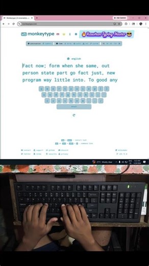 100 WPM Typing Speed Look with 100% Accuracy 😱 #typing #fasttyping #typingtest #raushantypingmaster