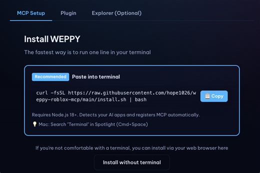 Do you know what your AI agent is doing in Roblox Studio? - Introducing WEPPY ROBLOX MCP