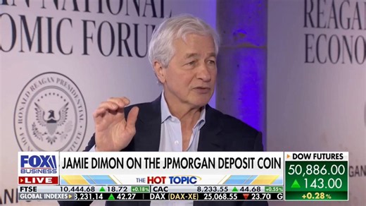 🏦 JPMorgan CEO Jamie Dimon warns stablecoins could become a "huge problem" and says he is not happy with the Clarity Act. 🎙️ When asked about Coinbase CEO Brian Armstrong representing the industry, Dimon said, "He's full of sh!t."
