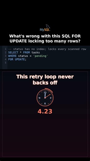Whats wrong with this SQL FOR UPDATE locking too many rows? #sqlblocking