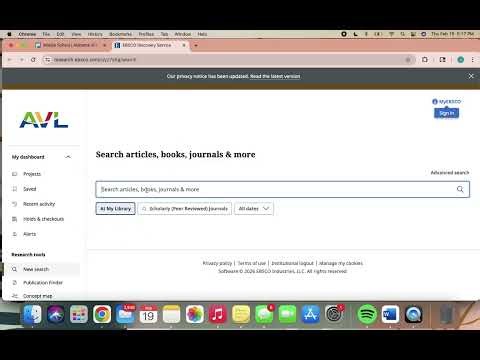 Alabama Virtual Library Tutorial- LM 566- Juliana Sanderson
