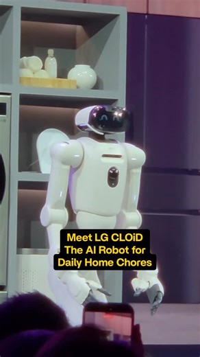 AIM Media House on Instagram: "LG Electronics has unveiled LG CLOiD, an AI-powered home robot that moves the company closer to its “Zero Labor Home” vision by automating everyday household tasks. CLOiD features a wheeled base for safe navigation, a tilting torso, and two 7-DoF arms with 5-fingered hands for precise manipulation. Its head acts as a mobile AI hub, housing a chipset, display, speakers, cameras, sensors, and voice-based generative AI that enables communication, learns user patterns,