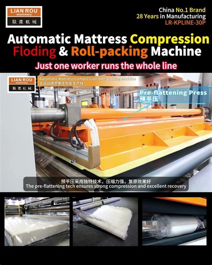 Automatic Mattress Packing Machine | Mattress Compression Rolling Folding Packaging Production Line
