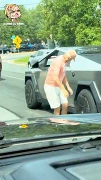 Road Rage Karen Hits Cybertruck and Instantly Regrets It