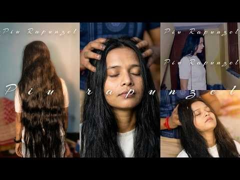Female Head Massage#Pain Relief Massage for Long Hair Rapunzel full video only membership