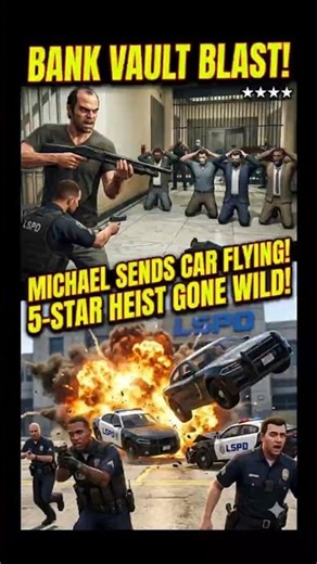 TREVOR vs POLICE (5-STAR HEIST GONE WILD! 💣🏦 ) #GTA5 #shorts #gtav #policechase #gaming