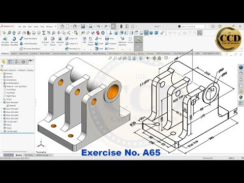 SolidWorks Tutorial for beginners Exercise A65