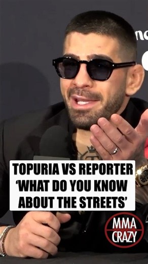 Ilia Topuria vs. Reporter "What do you know about the streets"#iliatopuria #UFC