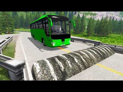 Trucks Cars Vs Speed bumps | Buses vs Massive Speed bumps – BeamNG.Drive #1