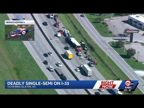 KHP: 1 person killed in semi crash that shut down portion of I-35