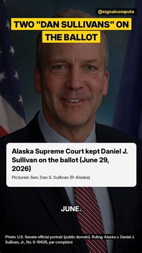 DOJ Sues Alaska Over the "Two Dan Sullivans" on the Senate Ballot