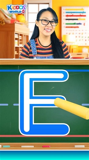 Let's Learn How to Write Uppercase Letter E with Miss V | Alphabet Writing for Kids