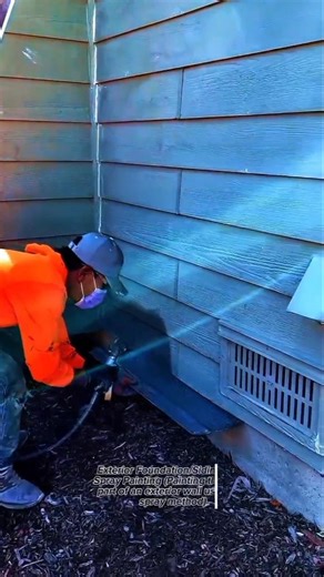 Professional Exterior Foundation Spray Painting | Fast House Painting Technique in the USA