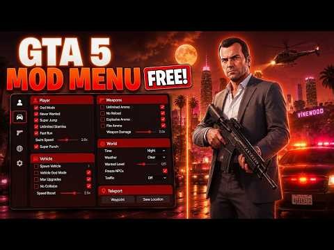 GTA 5 Mod Menu 2026 PC Free Undetected | God Mode + Money Drop & Vehicle Spawn [No Ban]