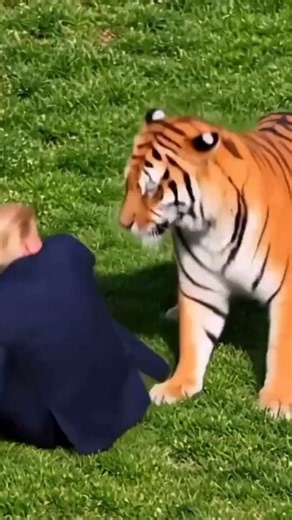 The Dallas Express News on X: "TRUMP VS. TIGER: President Trump shared an AI-generated video of himself wrestling and hugging a tiger after posting footage of a fatal tiger attack at a UK wildlife park. Trump captioned the original footage, “Don’t ever mess with nature!”" / X