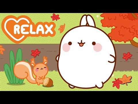 Molang’s Cozy Autumn Walk 🍂🌳 Relaxing cartoon Moments