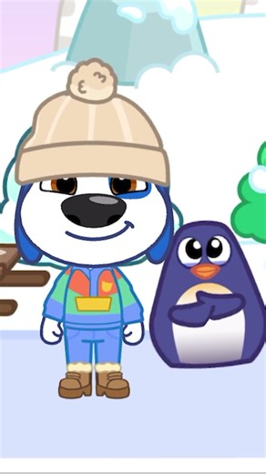 Hank's New Friend #talkingtomfriendsworld #penguin #winter