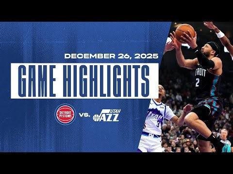 Game Highlights l Detroit Pistons vs Utah Jazz | 12.26.25