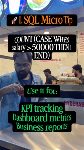 🚀 1. SQL Micro Tip👉 CASE + COUNT = Powerful Insight