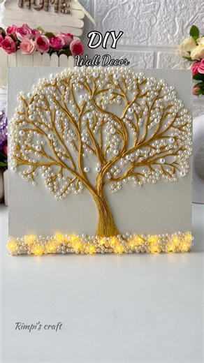 DIY Aesthetic Wall Decor #shorts #viralvideo #viralshorts #handmade #craftideas #diy #homedecor #art
