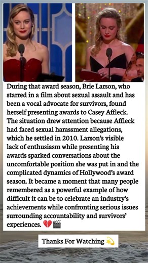 Brie Larson’s Uncomfortable Award Season Moment With Casey Affleck 💔🎬