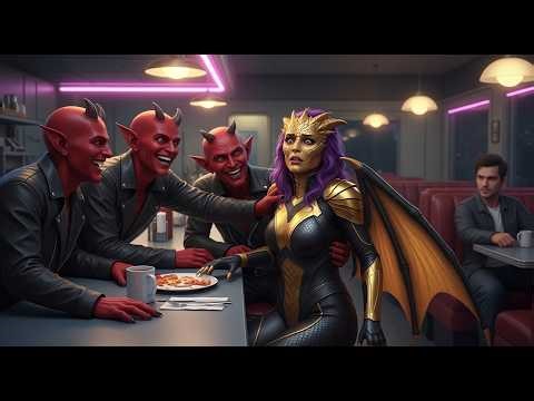 They Thought the Alien Woman Was Alone… Until the Silent Human in the Space Diner Stood Up