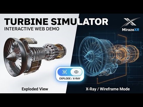 Interactive Aircraft Turbine Simulator | Web-Based Engineering Demo (Explode & X-Ray)