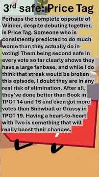 My Final Elimination Order Prediction for TPOT 23