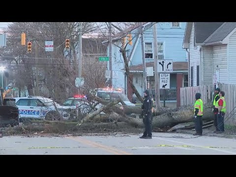 Friday high winds result in overturned semis, downed trees throughout central Ohio