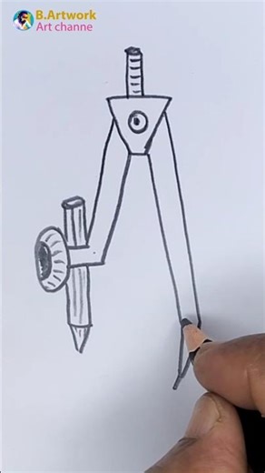 How to Draw School Compass | Very Easy Compass Drawing #drawing #B.artwork