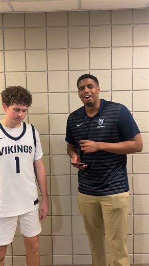 Isaac Martin with 18 points on 4-10 from the three point line alongside 18 points and 11 rebounds from Cam Pope to lift the Vikings to a huge 77-69 W over Millsaps. Here is Aaron Ursin with Martin on the win. #WeAllRow | Berry College Athletics