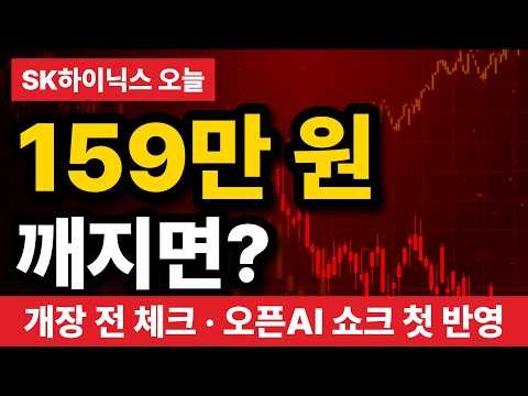 SK하이닉스 주가 오늘 개장 전 체크｜159만 원이 기준인 이유, 오픈AI 쇼크 첫 반영