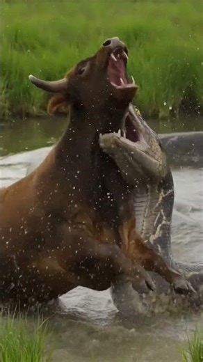 Don't Blink! 🐍 Giant Python Hunting Prey #ShortsDescription: