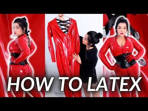 How To Put On A Latex Catsuit By A Professional Latex Artist ~ Goddess Rogue ~ Latex Catsuit Try On