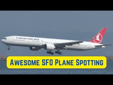 AWESOME SFO Takeoffs and Landings - Plane Spotting at San Francisco - A380 B747 A350 B777 B757