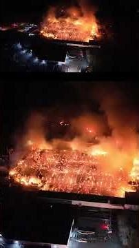 INSANE Drone Footage Shows Massive Fire Engulfing Virginia Timber Plant #shorts