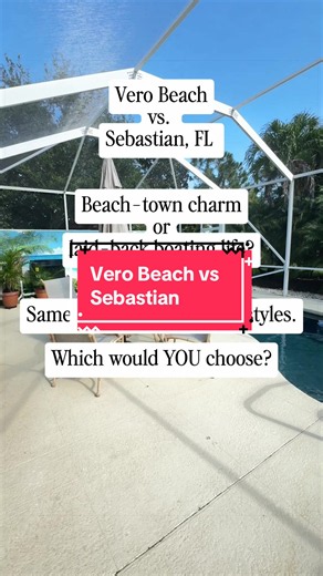 Vero Beach or Sebastian, Florida? 🌴 Two coastal towns in Indian River County, but two different Florida lifestyles! 🌊 VERO BEACH Think beautiful beaches, boutique shopping, restaurants, golf communities, arts and culture, and a more polished coastal atmosphere. 🚤 SEBASTIAN Think boating, fishing, waterfront restaurants, the Indian River Lagoon, and a relaxed, Old Florida feel. Both offer access to the water, outdoor activities, and Florida living without the big-city atmosphere. The question 