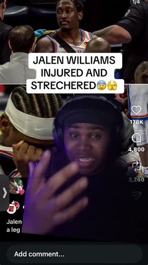 JALEN WILLIAMS INJURED AND OUT FOR THE SEASON😰🫣 #nba #jalenwilliams #okcthunder