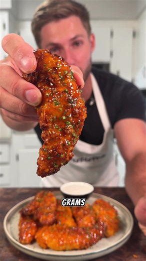 🔥 High Protein Sweet & Spicy Buffalo Ranch Chicken Tenders Crispy, sticky, packed with protein and absolutely loaded with flavor 🙌🏻 Using @questnutrition Buffalo Ranch Protein Chips from @gnclivewell for the breading is a game changer Today is the LAST day to grab Quest Buffalo Ranch Protein Chips BOGO 50% OFF at @gnclivewell! 🔥 Use code HUNTER10 to save even more! 🤝 Makes 4 servings Chicken Tenders 1¼ lbs chicken tenderloins ¼ cup @fit.flour (code:shredz) 2 large eggs, beaten 4 bags Quest 