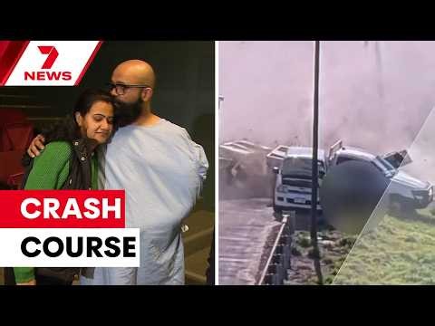 Man's miracle escape after North-South Motorway crash | 7NEWS