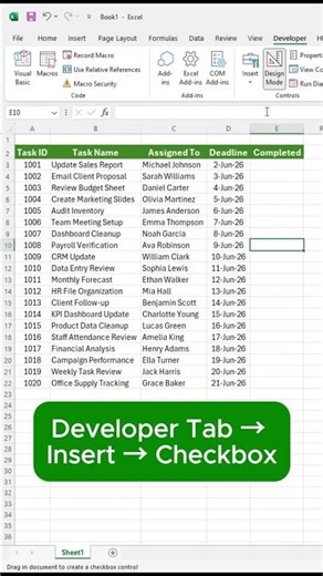 Enable Developer Tab & Add Checkboxes FAST ⚡