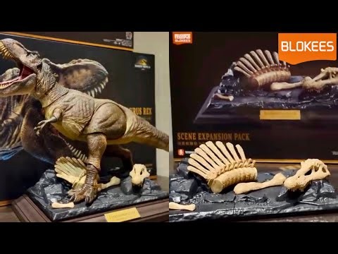 NEW JURASSIC WORLD BLOKEES 1/35 SCALE TYRANNOSAURUS REX TLS01-SCENE EXPANSION PACK REVIEW ! 